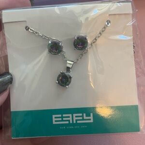 Effy Silver Jewelry Set with Purple/green Stones